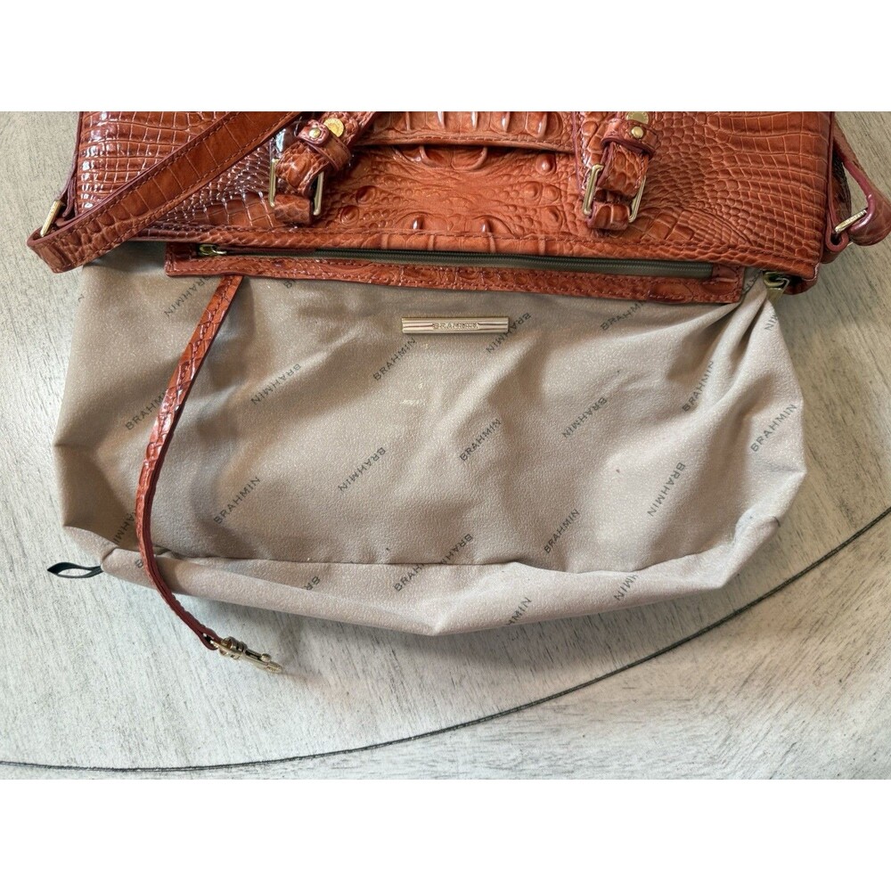 Brahmin Medium Asher Tote Leather Shoulder Bag‎ Pecan Melbourne Croc-Embossed - Picture 11 of 16